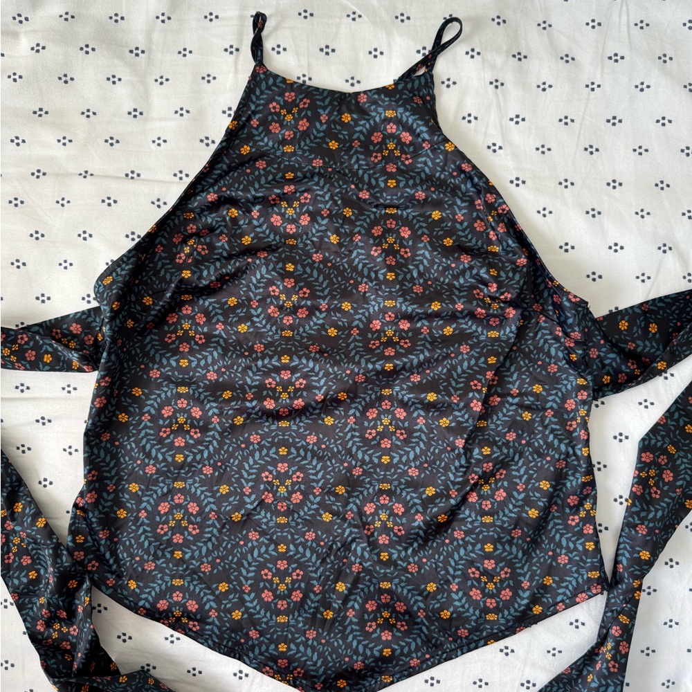 Free People Floral High Neck Bandana Top